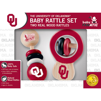 Oklahoma Sooners NCAA Wood Rattle 2-Pack