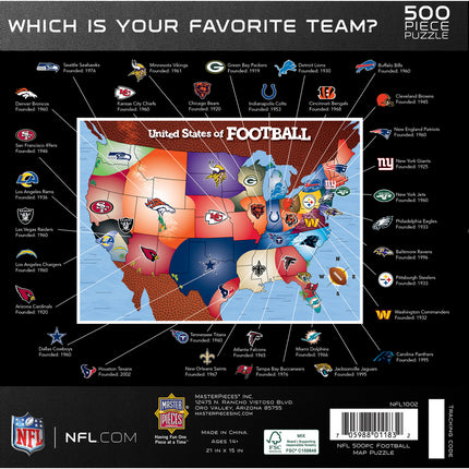 NFL - League Map 500 Piece Jigsaw Puzzle