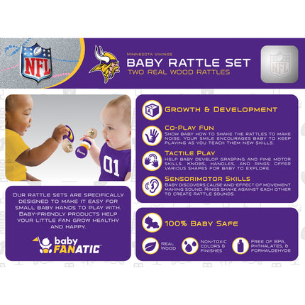 Minnesota Vikings - Baby Rattles 2-Pack