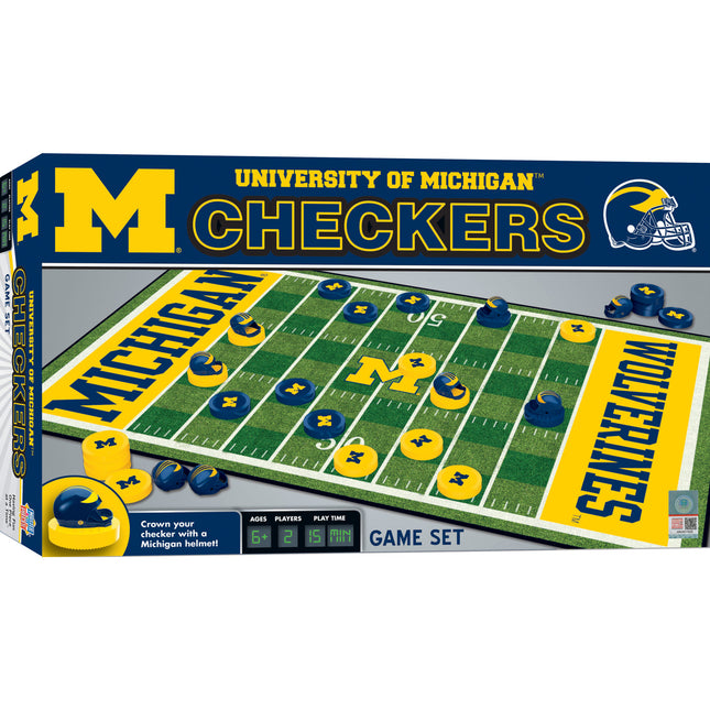 Michigan Wolverines Checkers Board Game