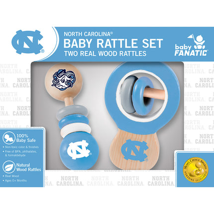 UNC Tar Heels NCAA Wood Rattle 2-Pack