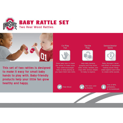 Ohio State Buckeyes - Baby Rattles 2-Pack