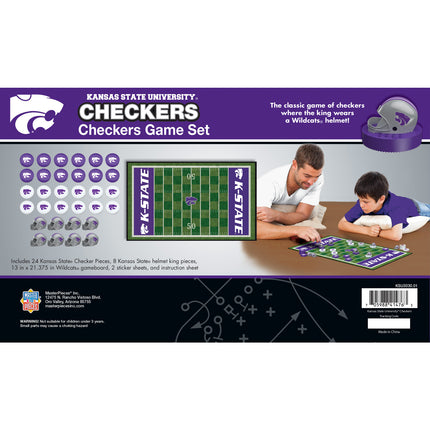 Kansas State Wildcats Checkers Board Game