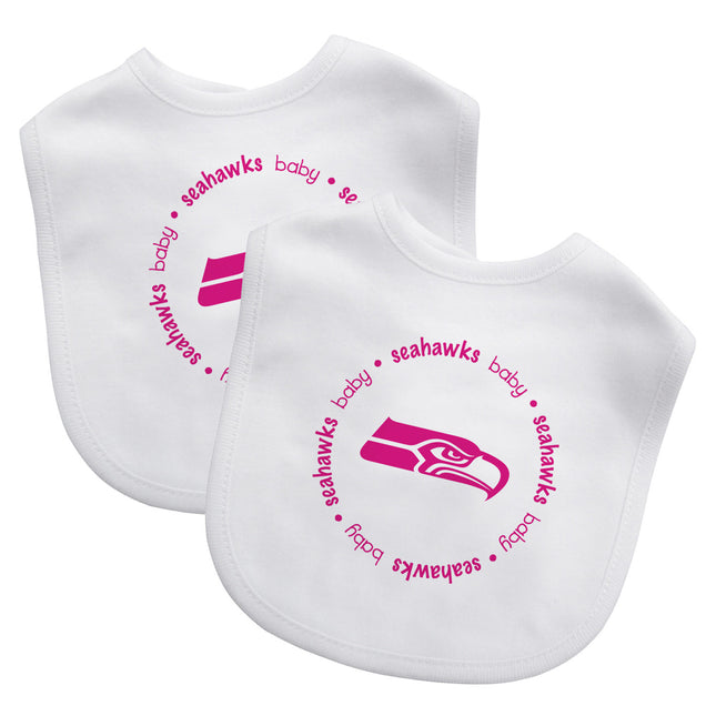 Seattle Seahawks - Baby Bibs 2-Pack - Pink Logo