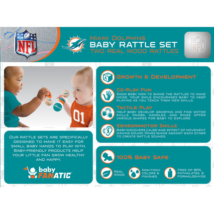 Miami Dolphins - Baby Rattles 2-Pack