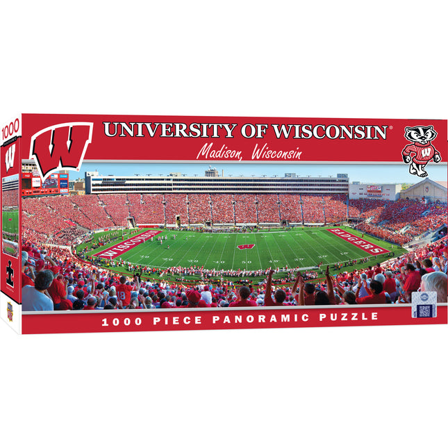 Wisconsin Badgers - 1000 Piece Panoramic Jigsaw Puzzle - Center View