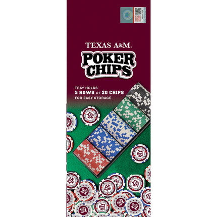 Texas A&M Aggies 100 Piece Poker Chips