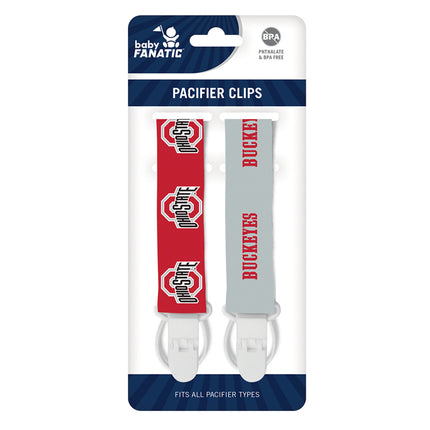 Ohio State Buckeyes NCAA Pacifier Clip 2-Pack