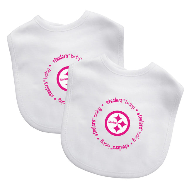 Pittsburgh Steelers - Baby Bibs 2-Pack - Pink Logo