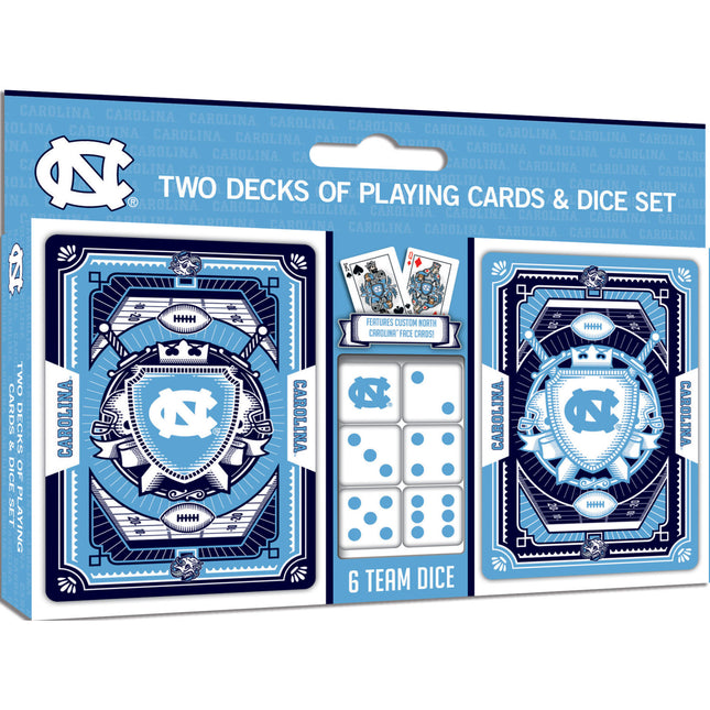 UNC Tar Heels - 2-Pack Playing Cards & Dice Set