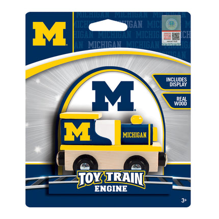 Michigan Wolverines NCAA Wood Train Engine