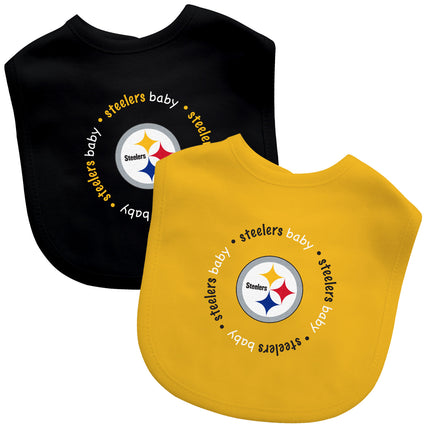 Pittsburgh Steelers - Baby Bibs 2-Pack - Yellow & Black