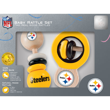 Pittsburgh Steelers NFL Wood Rattle 2-Pack