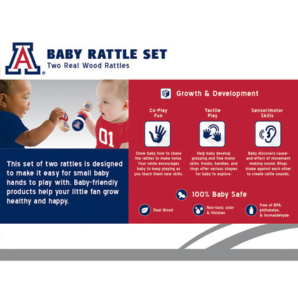 Arizona Wildcats - Baby Rattles 2-Pack