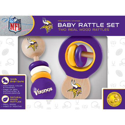 Minnesota Vikings NFL Wood Rattle 2-Pack