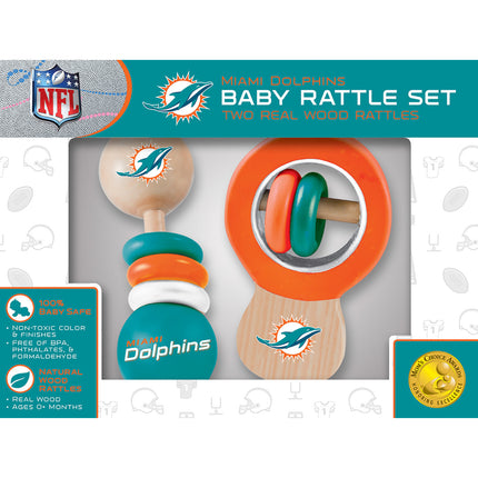 Miami Dolphins NFL Wood Rattle 2-Pack