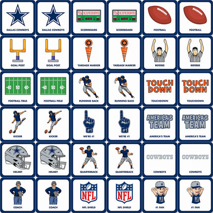 Dallas Cowboys NFL Matching Game